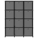 Vidaxl kast met 12 vakken met boxen 103x30x141 cm stof zwart