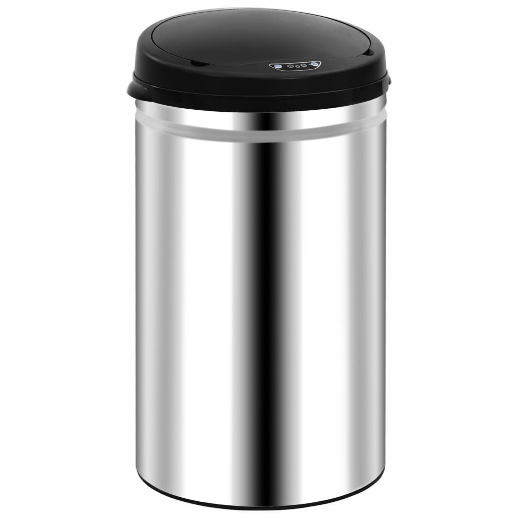 VidaXL Trash can with automatic sensor 40 L stainless steel