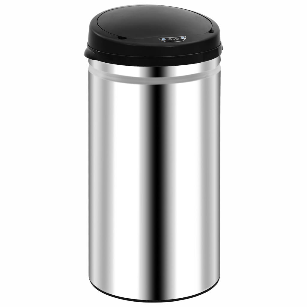 VidaXL Trash can with automatic sensor 50 L stainless steel