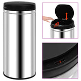 VidaXL Trash can with automatic sensor 80 L stainless steel