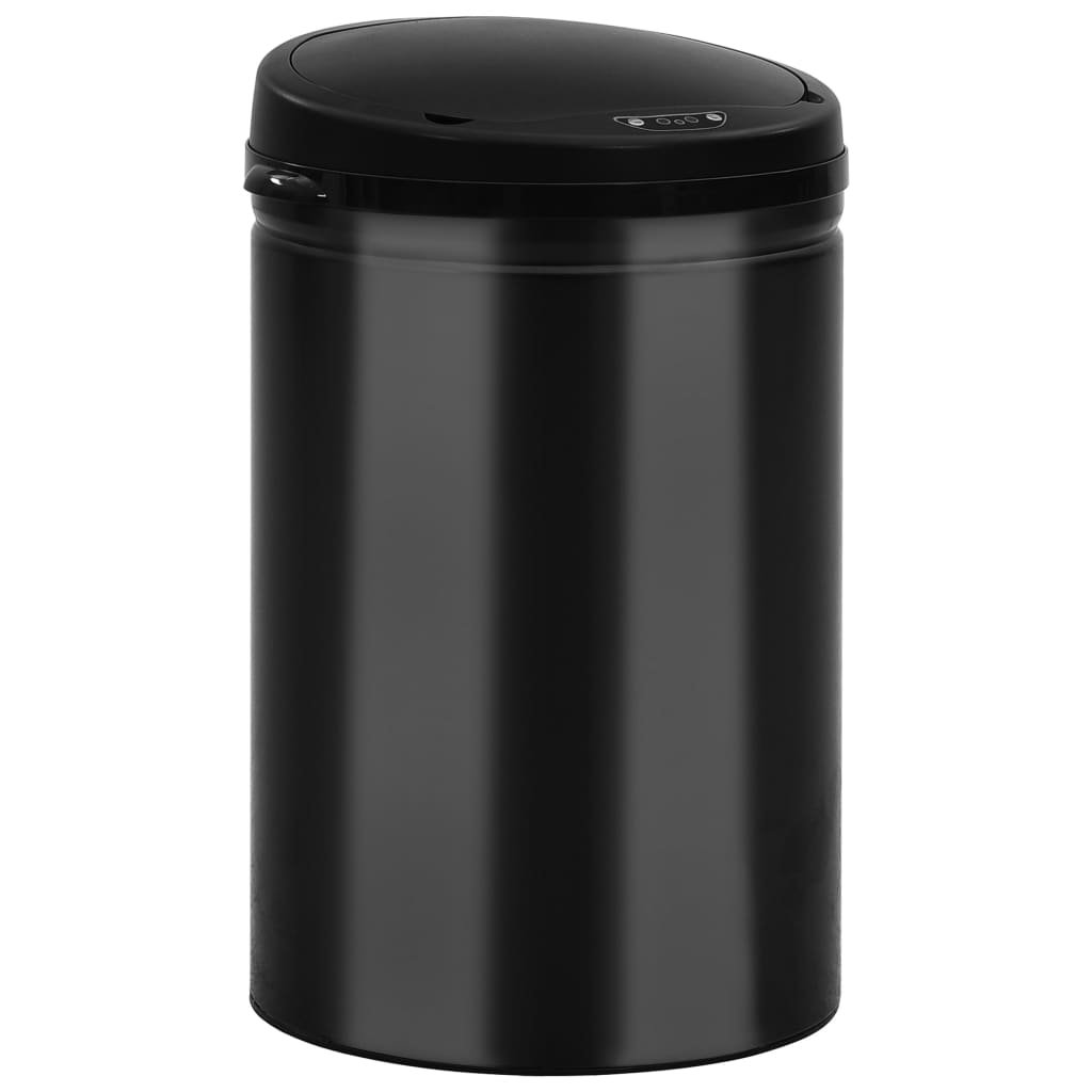 VidaXL Trash can with automatic sensor 30 L Carbon steel Black