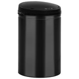 Vidaxl Trash Can con un sensor automático de 30 L de acero al carbono Negro