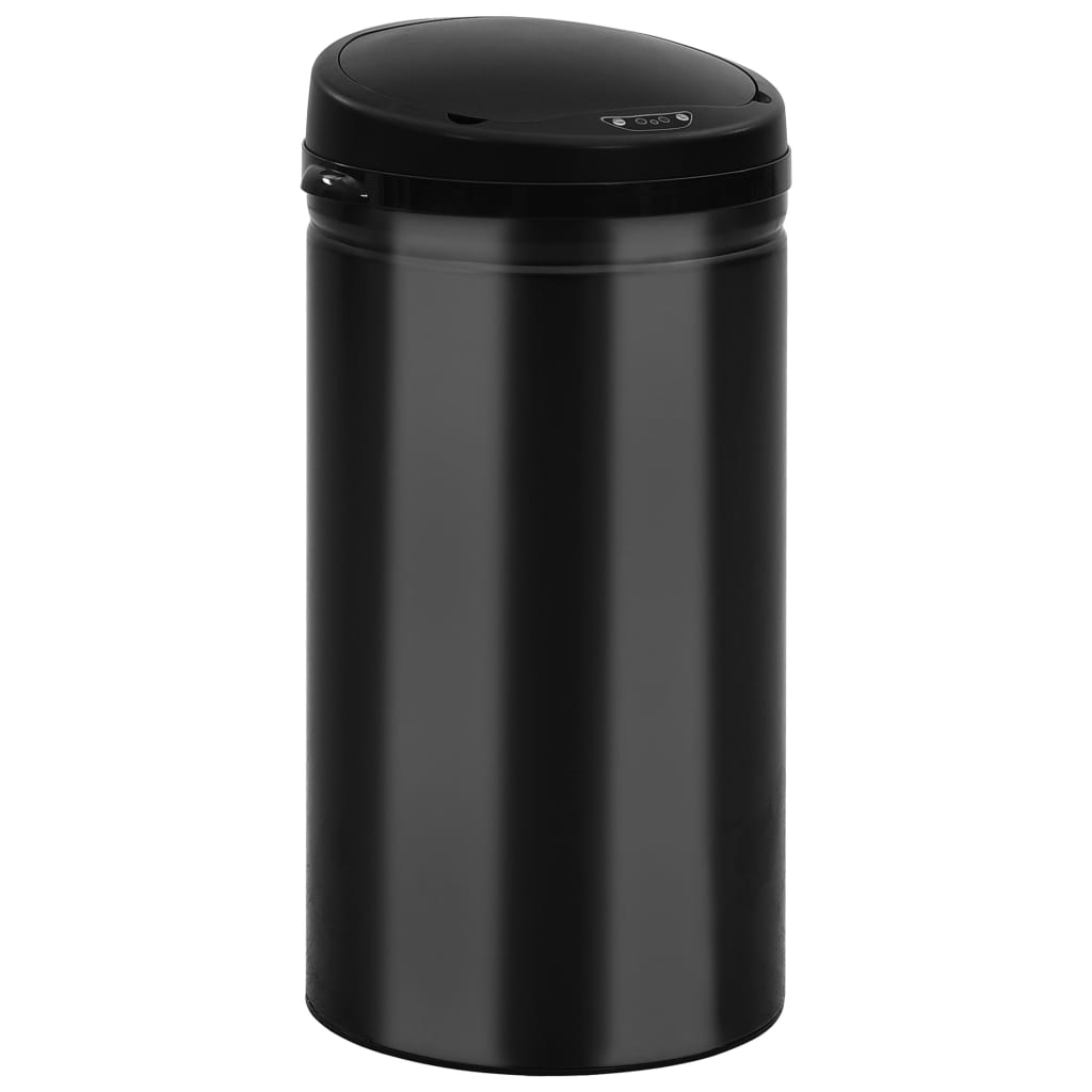 VidaXL Trash can with automatic sensor 50 L Carbon steel Black