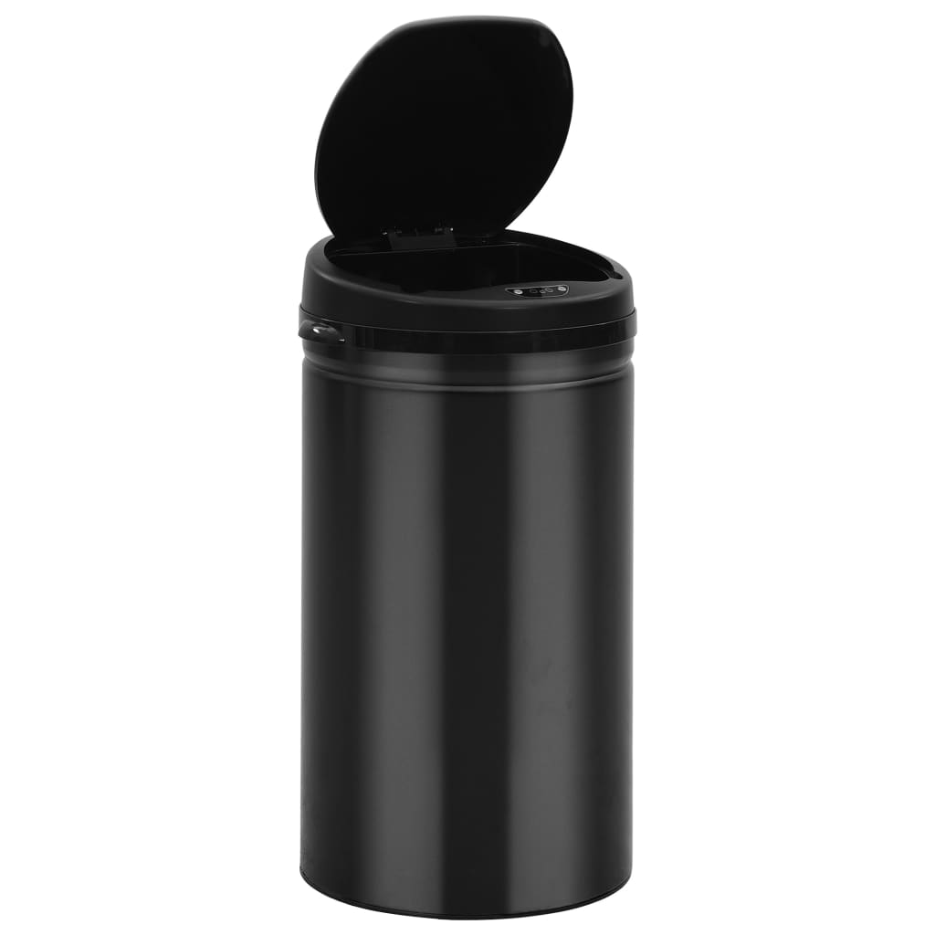 VidaXL Trash can with automatic sensor 50 L Carbon steel Black