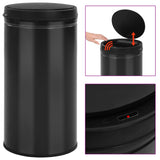 Vidaxl Trash Can con un sensor automático de 60 L de acero al carbono Negro