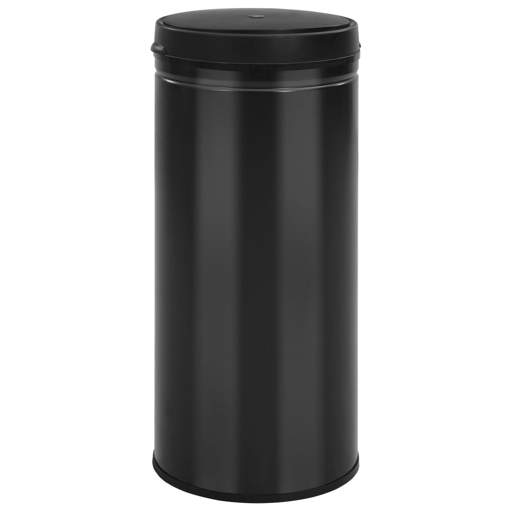 VidaXL Trash can with automatic sensor 80 L carbon steel black