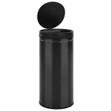 Vidaxl Trash Can con un sensor automático de 80 L de acero al carbono Negro