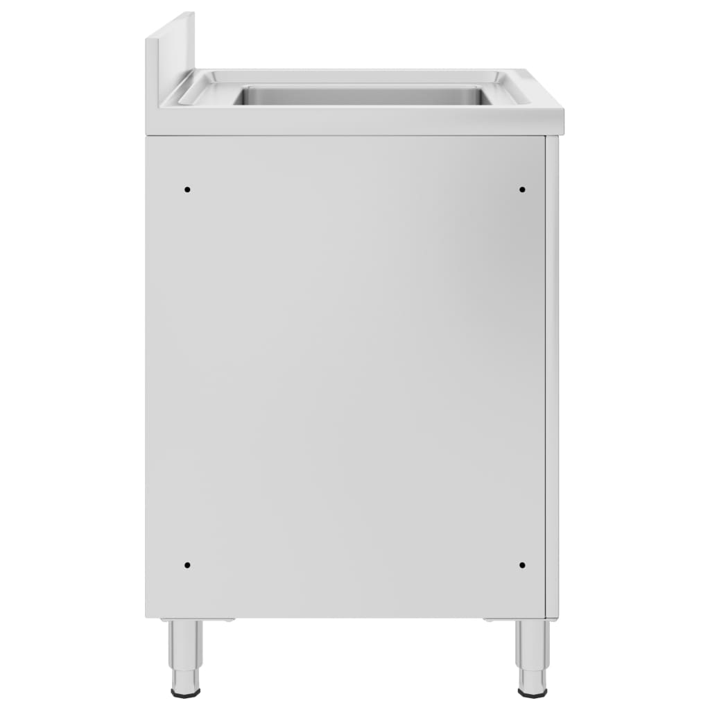 VidaXL Washbasin cabinet Commercial 60x60x96 cm Stainless steel