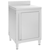 Table de travail Vidaxl avec armoire commerciale 60x60x96 cm en acier inoxydable