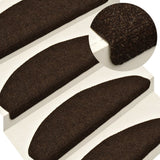 Vidaxl stair mats self -adhesive 15 st 56x17x3 cm needle felt brown