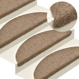 Vidaxl stair mats self -adhesive 15 st 65x21x4 cm needle felt cream -colored