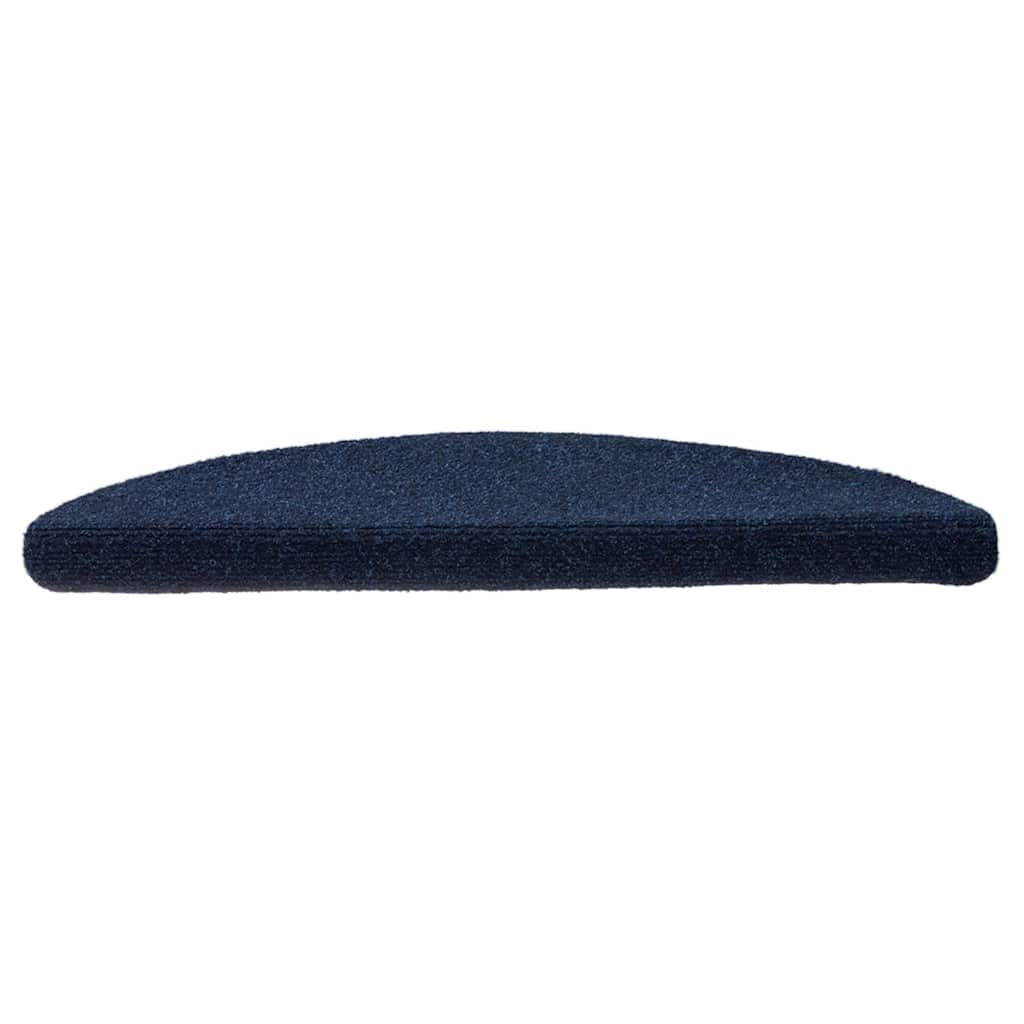 Vidaxl stair mats self -adhesive 15 st 56x17x3 cm needle felt navy blue