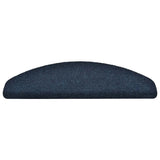 Vidaxl Mat à escalier auto-adhésif 15 pièces 65x21x4 cm bleu marine semi -rinds grandes