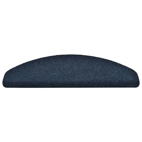 Vidaxl Mat à escalier auto-adhésif 15 pièces 65x21x4 cm bleu marine semi -rinds grandes