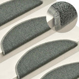 Vidaxx tapis d'escalier 15 pcs 56x17x3 cm vert foncé semi-circulaire