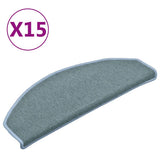 Vidaxl Mat à escalier 15 st 65x24x4 cm bleu
