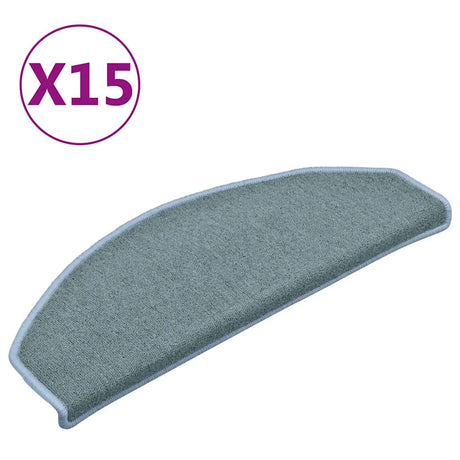 Vidaxl Mat à escalier 15 st 65x24x4 cm bleu