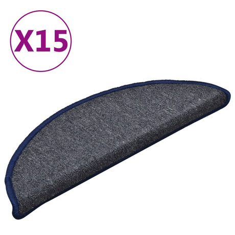 Mattes d'escalier Vidaxl 15 ST 56X17X3 cm Gris foncé et bleu Hémisphère