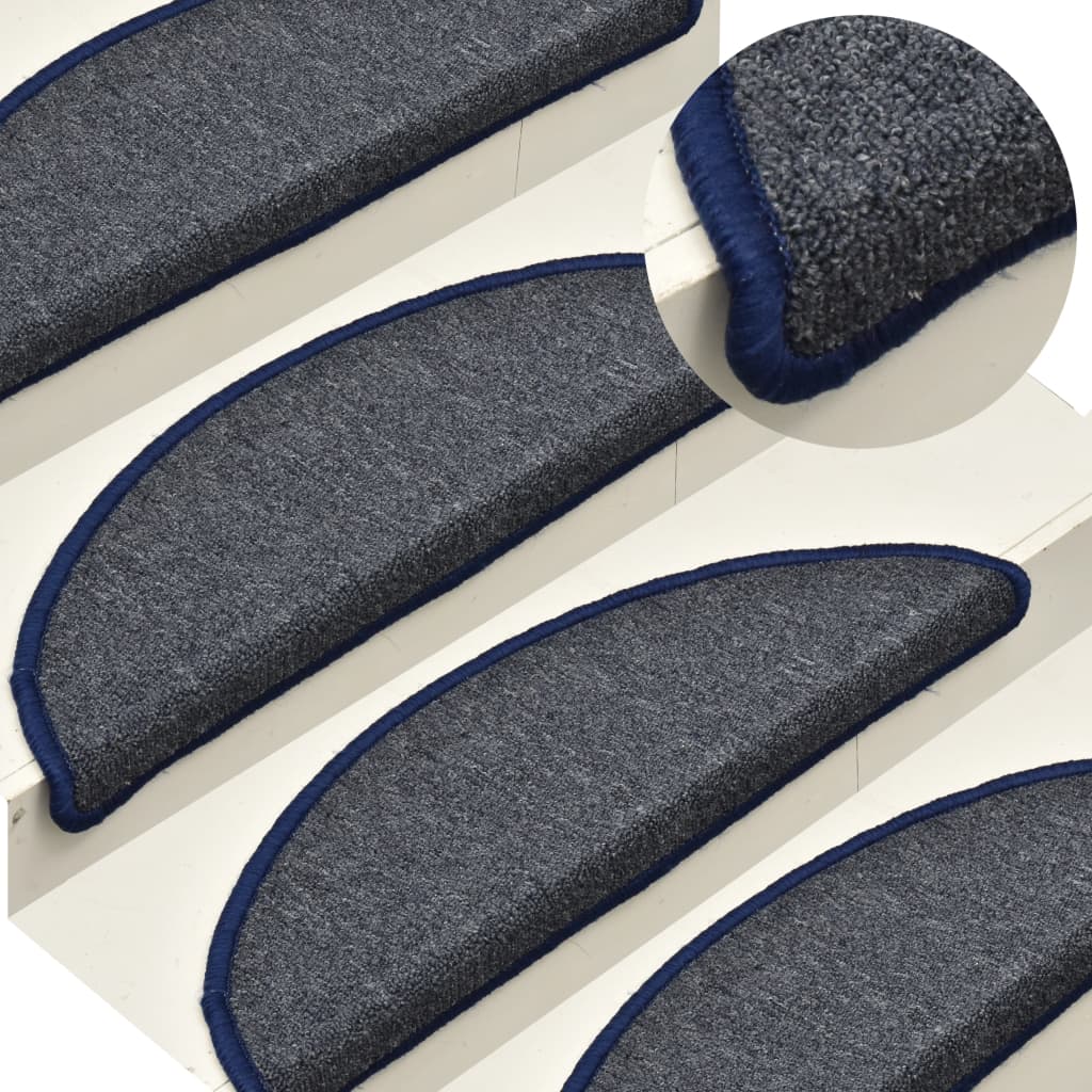 Mattes d'escalier Vidaxl 15 ST 56X17X3 cm Gris foncé et bleu Hémisphère