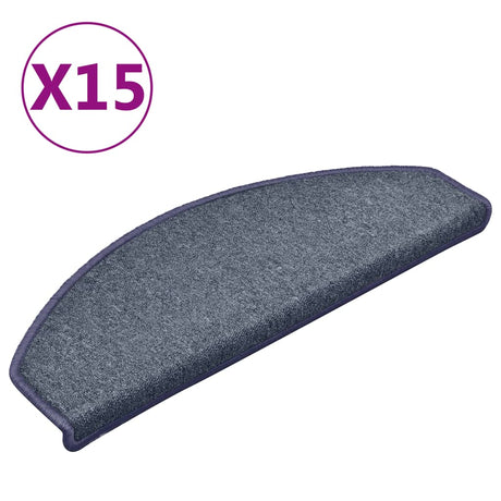 Mattes d'escalier Vidaxl 15 st 65x24x4 cm Gris foncé et hémisphère bleu grand