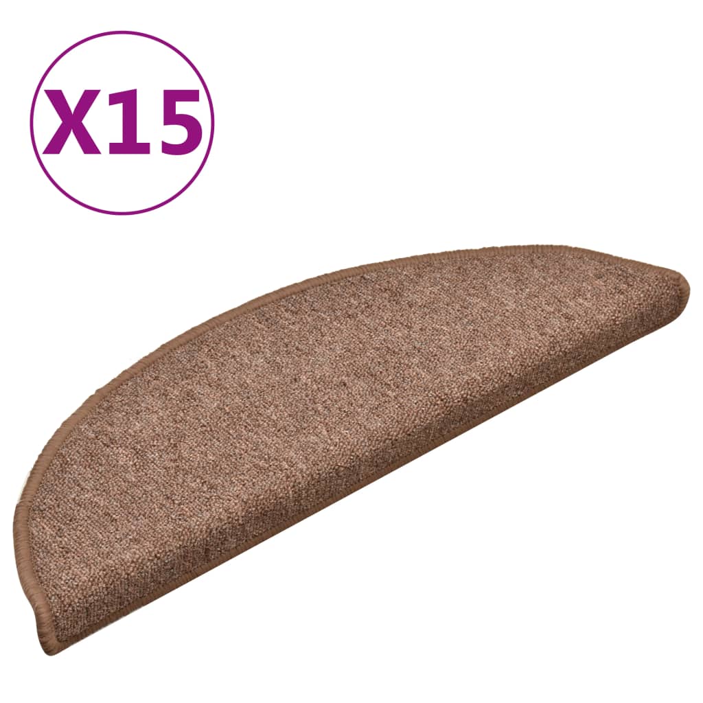 Mattes d'escalier Vidaxl 15 st 56x17x3 cm brun