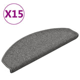 Vidaxl Stair Mats 15 St 65x24x4 CM Dark Grey