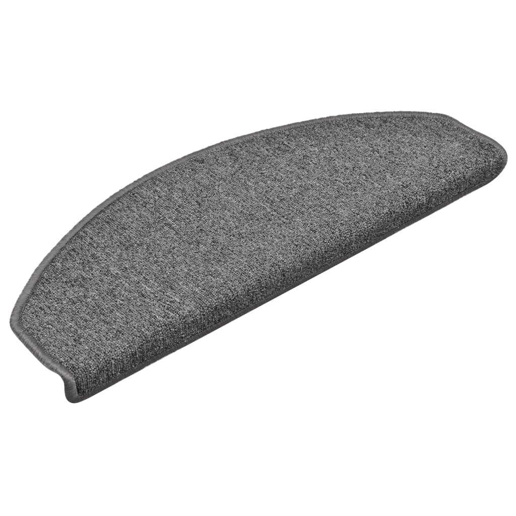 Vidaxl Mats d'escalier 15 st 65x24x4 cm gris foncé