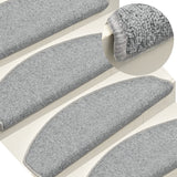 Vidaxl stair mats 15 st 65x24x4 cm light gray