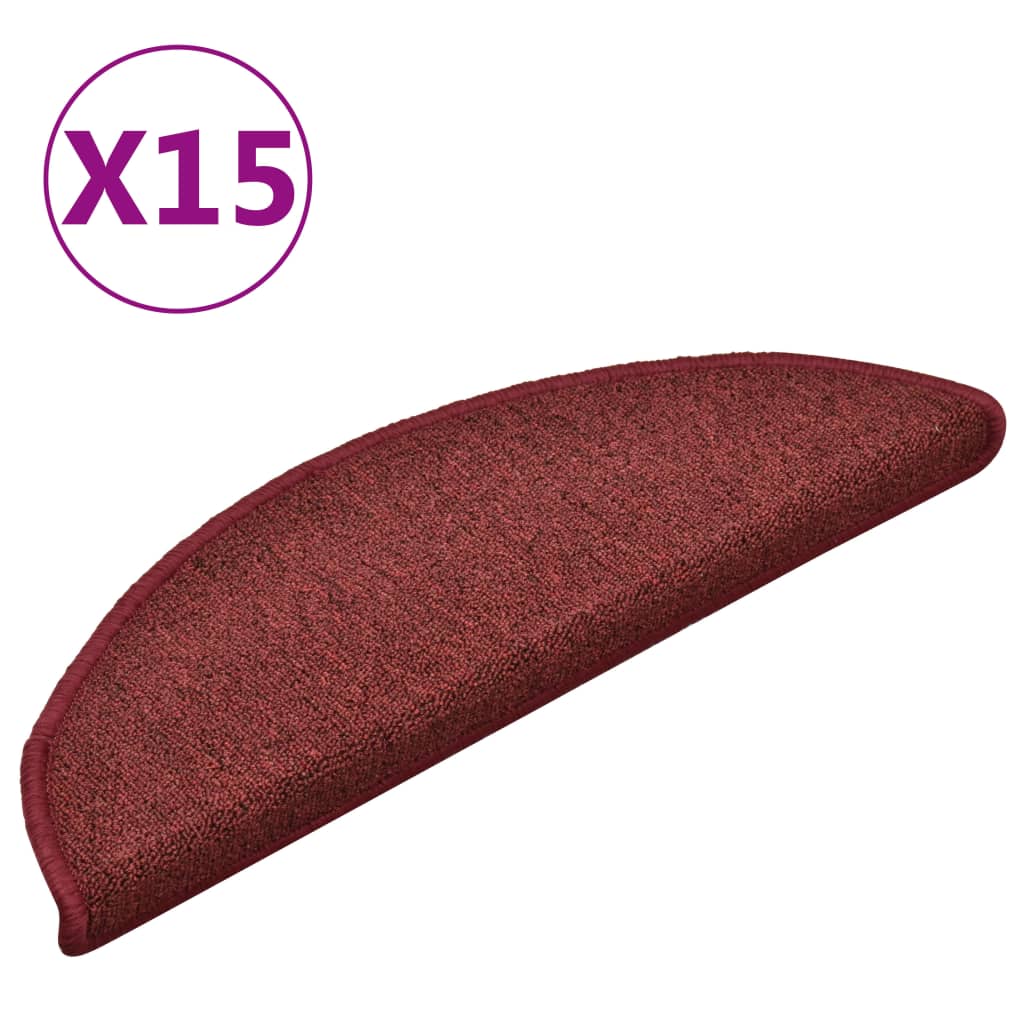 Vidaxl Stair Tappet 15 St 56x17x3 cm rosso