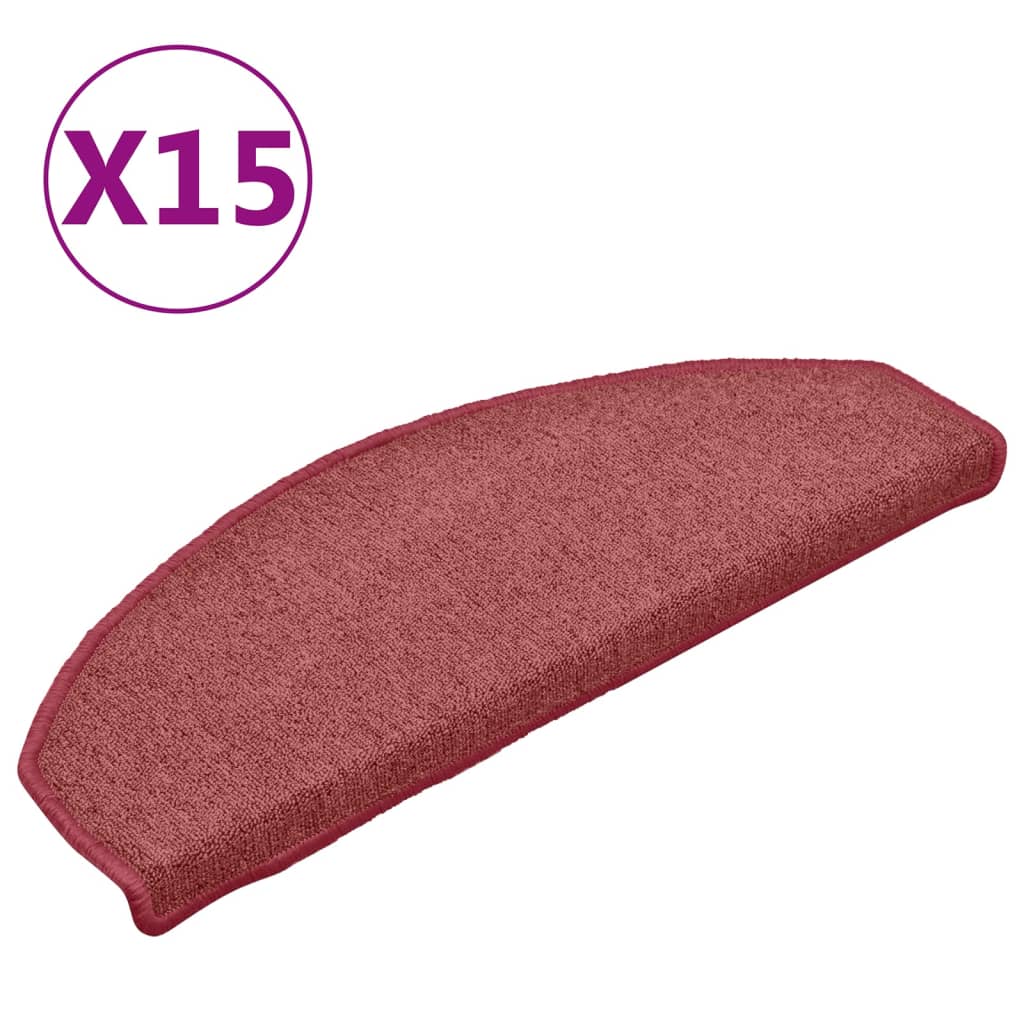 Esteras de escalera de Vidaxl 15 st 65x24x4 cm rojo