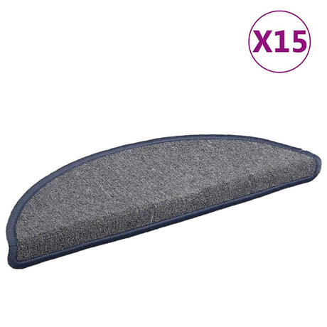 Mattes d'escalier Vidaxl 15 st 56x17x3 cm gris clair et bleu hémisphère