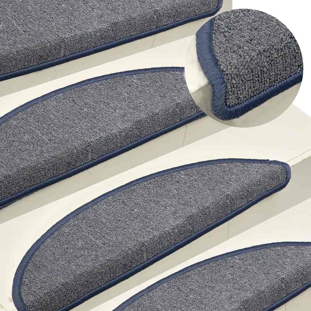 Mattes d'escalier Vidaxl 15 st 56x17x3 cm gris clair et bleu hémisphère