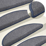 Mattes d'escalier Vidaxl 15 st 56x17x3 cm gris clair et bleu hémisphère