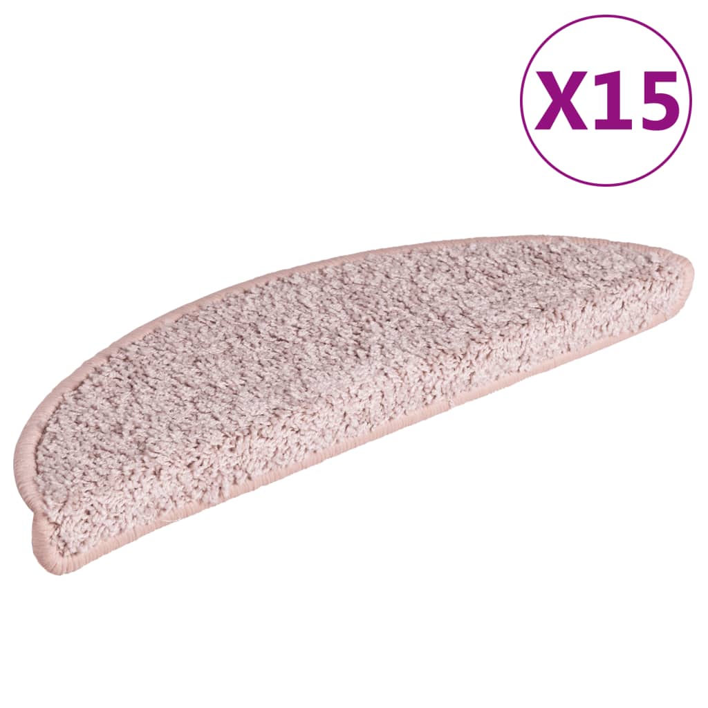 Mattes d'escalier Vidaxl 15 st 56x17x3 cm rose clair