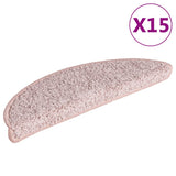 Mattes d'escalier Vidaxl 15 st 56x17x3 cm rose clair