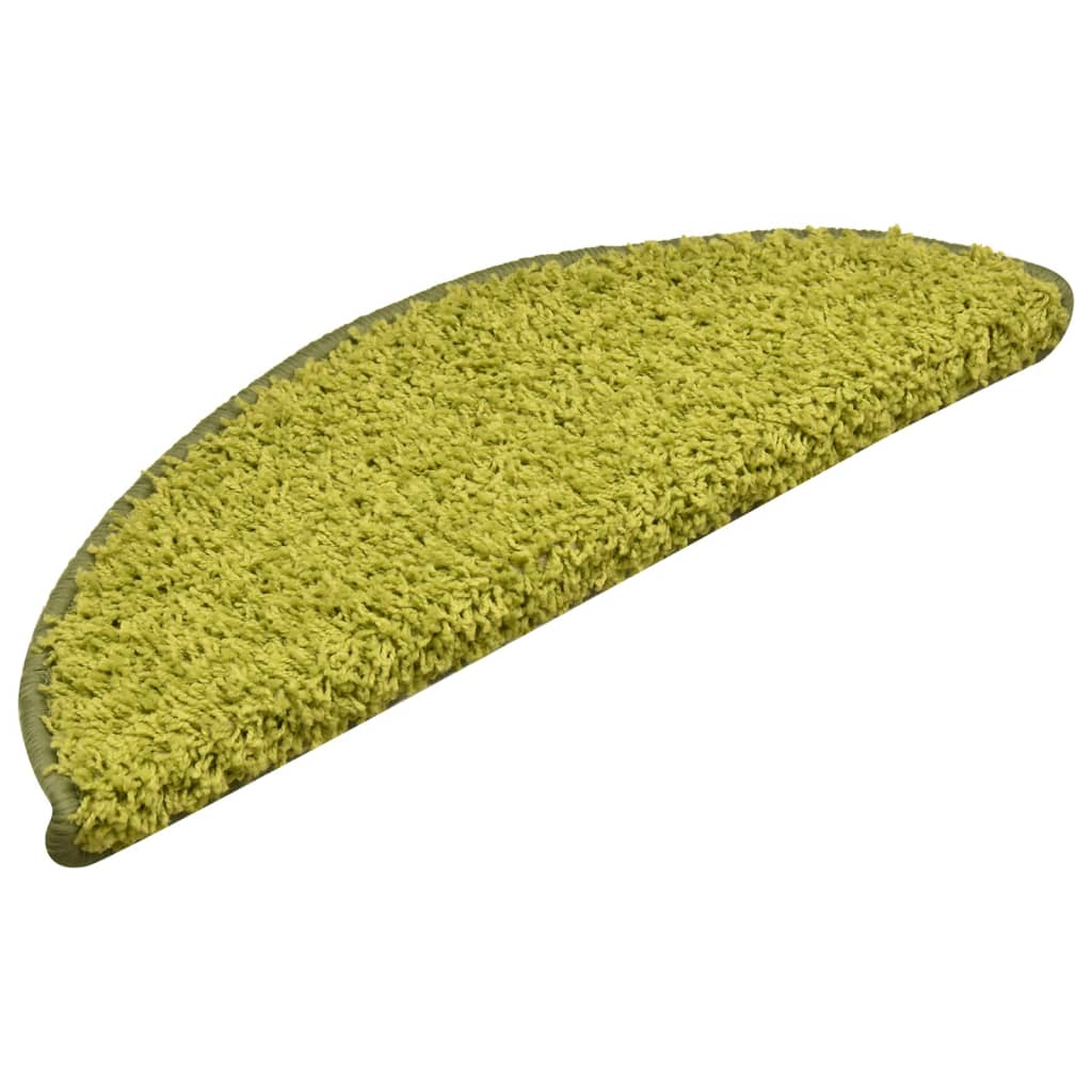 VidaXL tapis d'escalier 15 pcs 56x17x3 cm vert