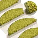 VidaXL tapis d'escalier 15 pcs 56x17x3 cm vert