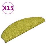 VidaXL tapis d'escalier 15 pcs 65x21x4 cm vert