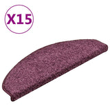 VidaXL tapis d'escalier 15 pcs 65x21x4 cm violet foncé