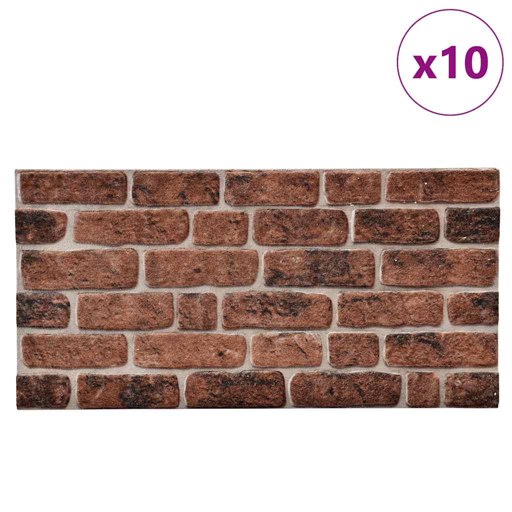 Vidaxl 10 st Wall panels 3D Dark brown brick EPS