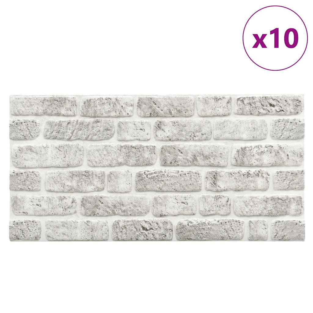 Vidaxl 10 St Wall Panels 3D Light Grey Brick EPS