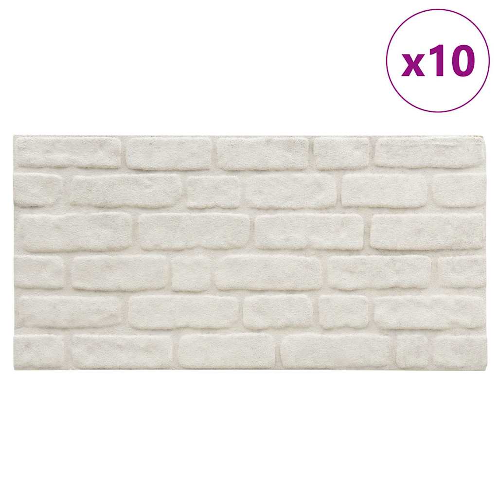 Vidaxl 10 St Wall Panels 3D White Brick EPS