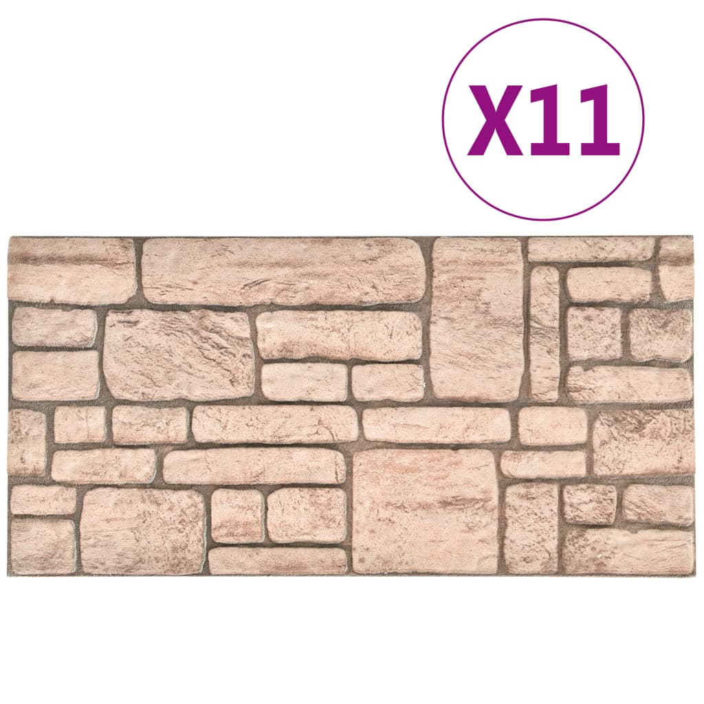 Vidaxl 11 St. Wandtafeln 3d Beige Brick EPS