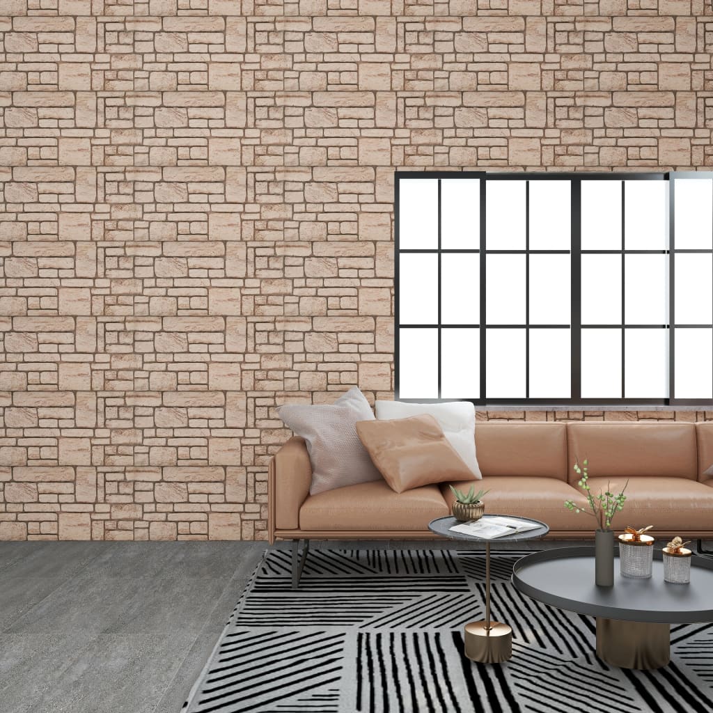 Vidaxl 11 St Wall Panels 3D Beige Brick EPS