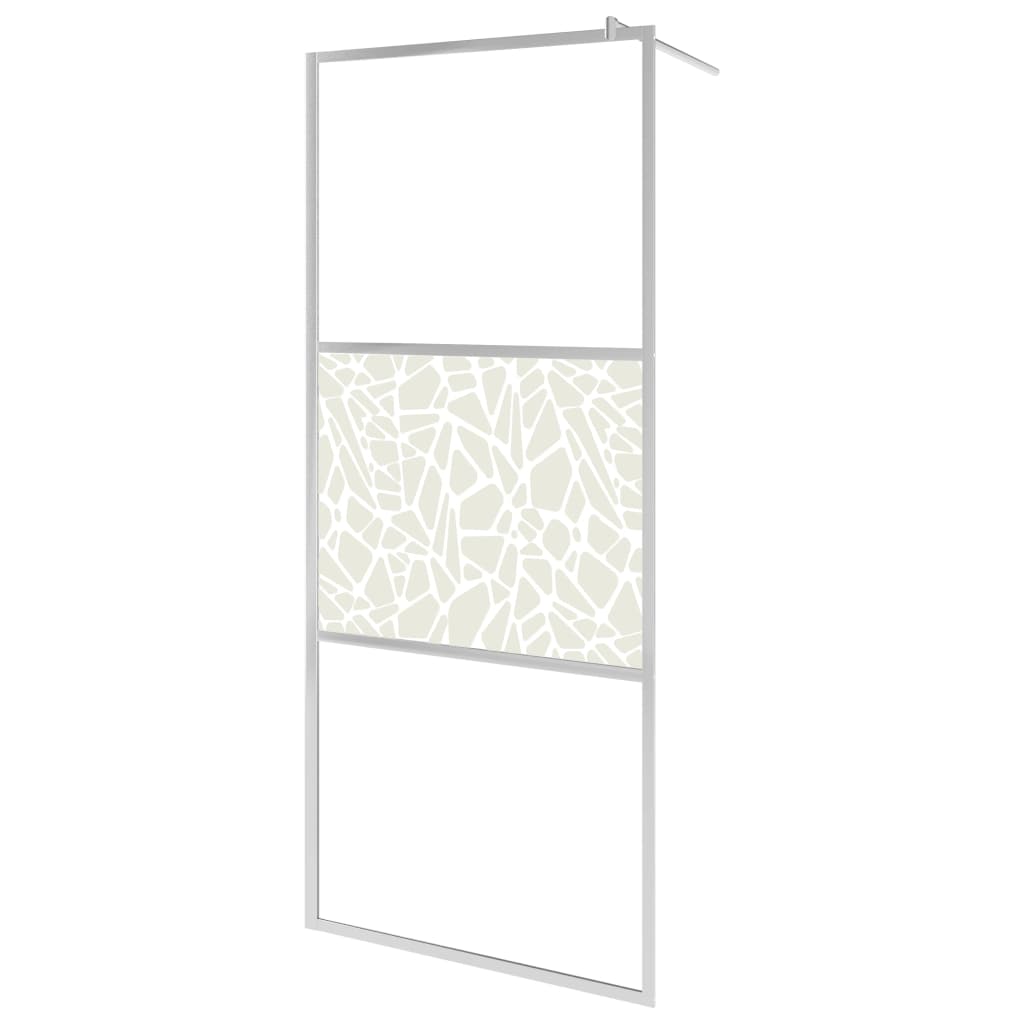 Vidaxl Walk-In duschvägg med stenmotiv 80x195 cm ESG-glas