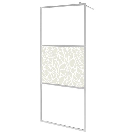 Vidaxl Walk-In Walk Walk avec motif de pierre 90x195 cm Verre ESG