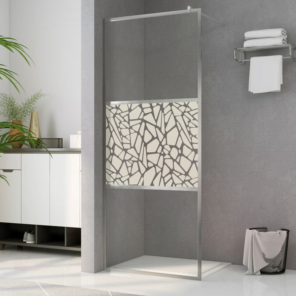 Vidaxl walk-in walk-in muro con motivato in pietra 115x195 cm ESG Glass