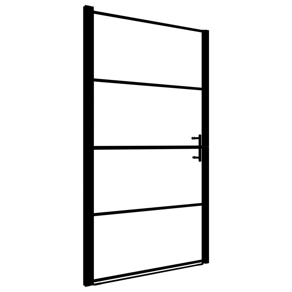 Vidaxl Duschdier mat 81X195 cm häerte Glas schwaarz