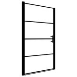 Mat de porte de douche vidaxl 81x195 cm en verre durci noir
