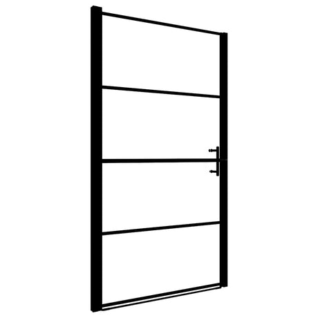 Mat de porte de douche vidaxl 81x195 cm en verre durci noir